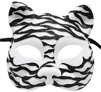 White and Black Cat Face Mask