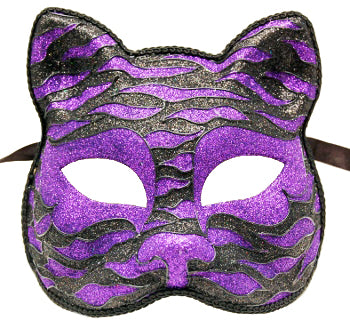 Purple and Black Cat Face Mask