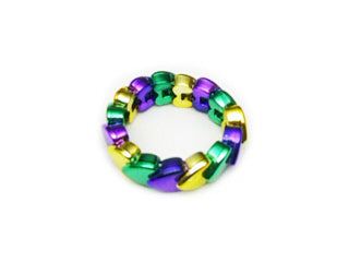 Purple, Green and Gold Heart Bracelet