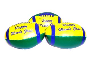 4" Happy Mardi Gras Vinyl Footballs