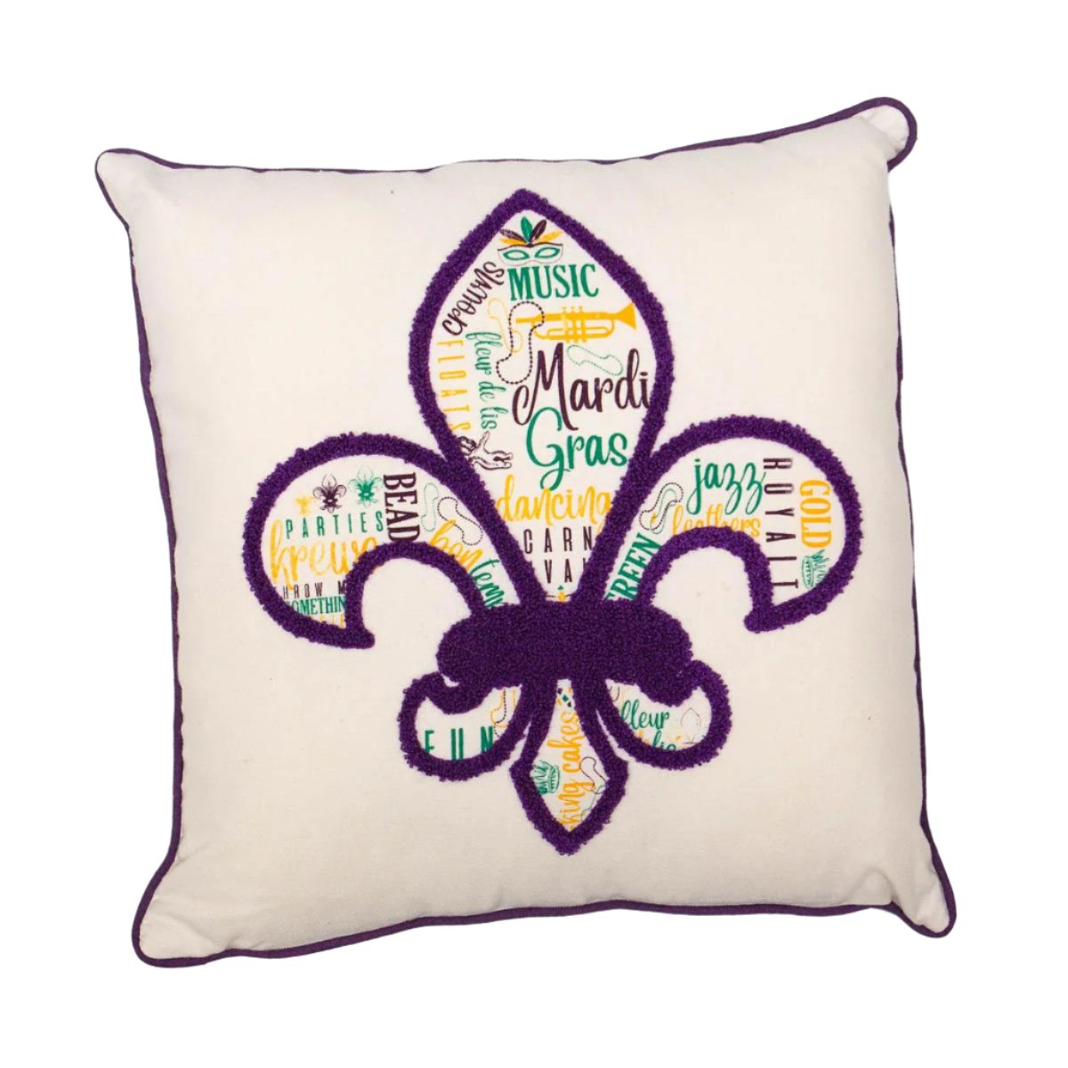 16" x 16" Mardi Gras FDL Pillow