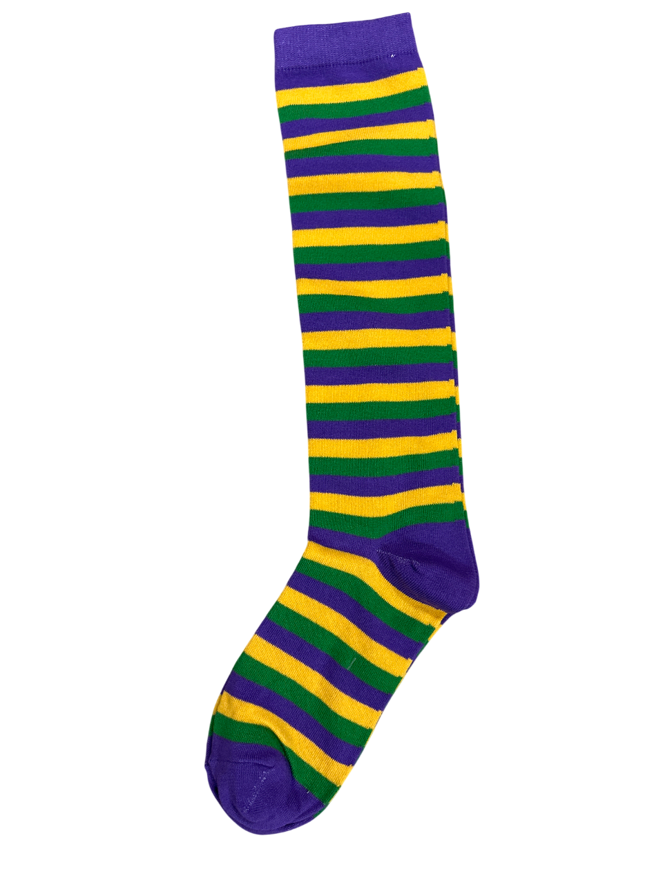 Purple, Green, & Gold Striped Socks