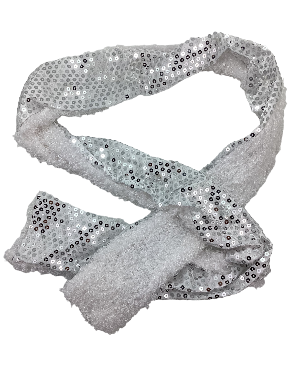 Silver sequin scarf deals