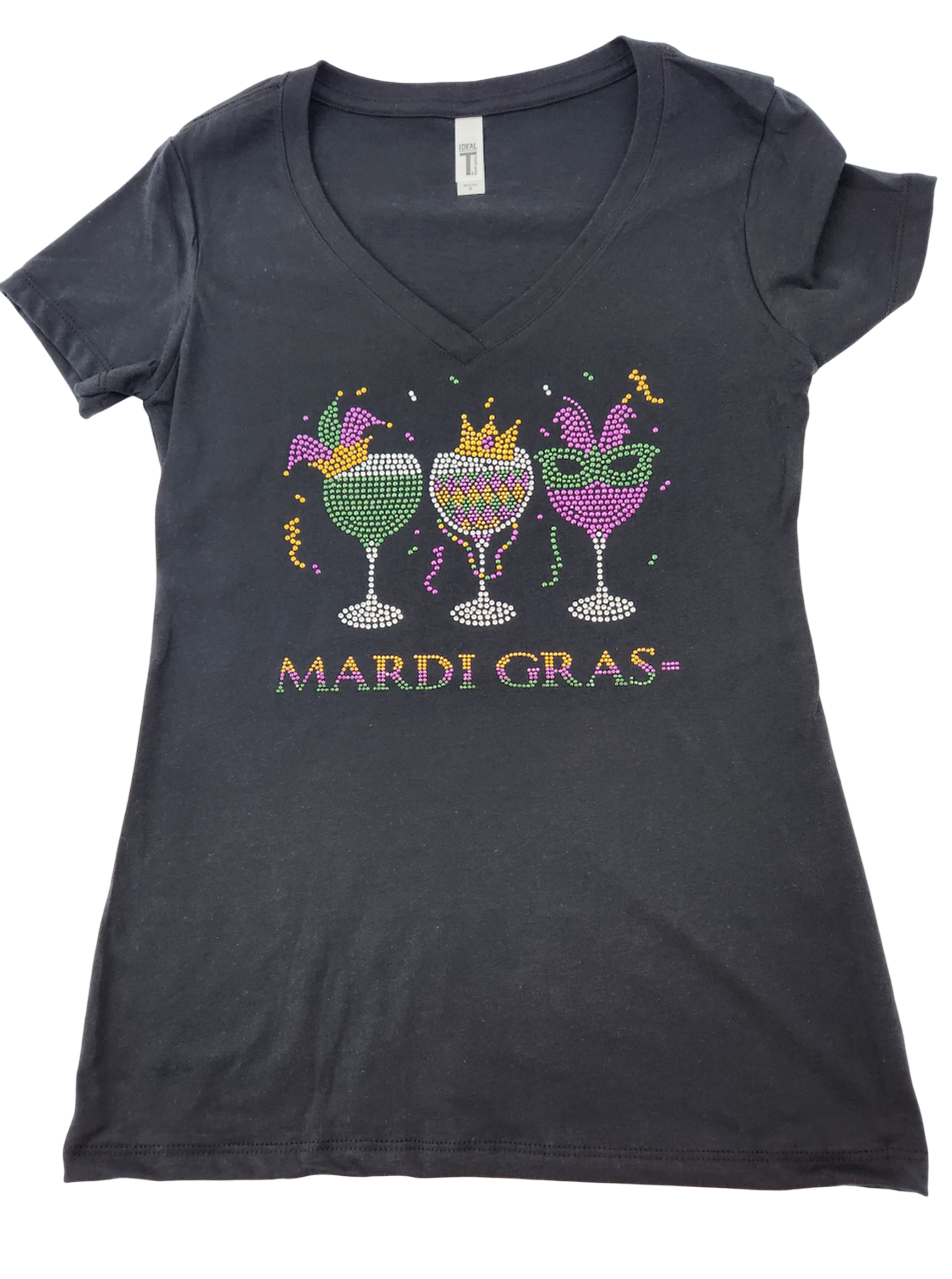 Mardi Gras Wine Rhinestone T-Shirt