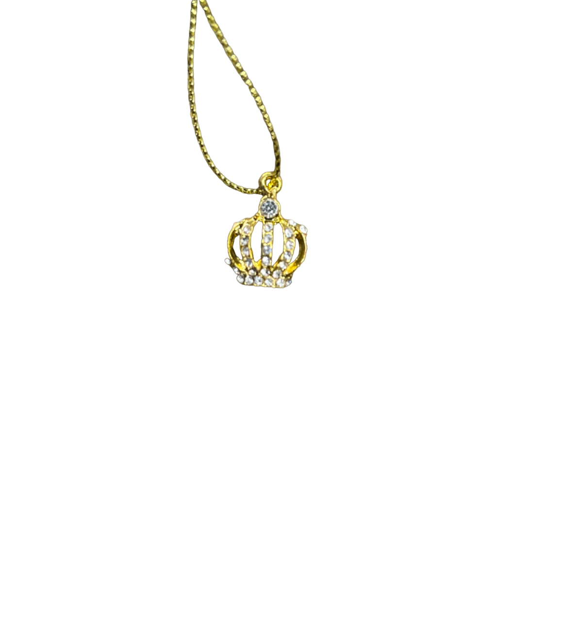 Gold Crown Charm w/ Rhinestone