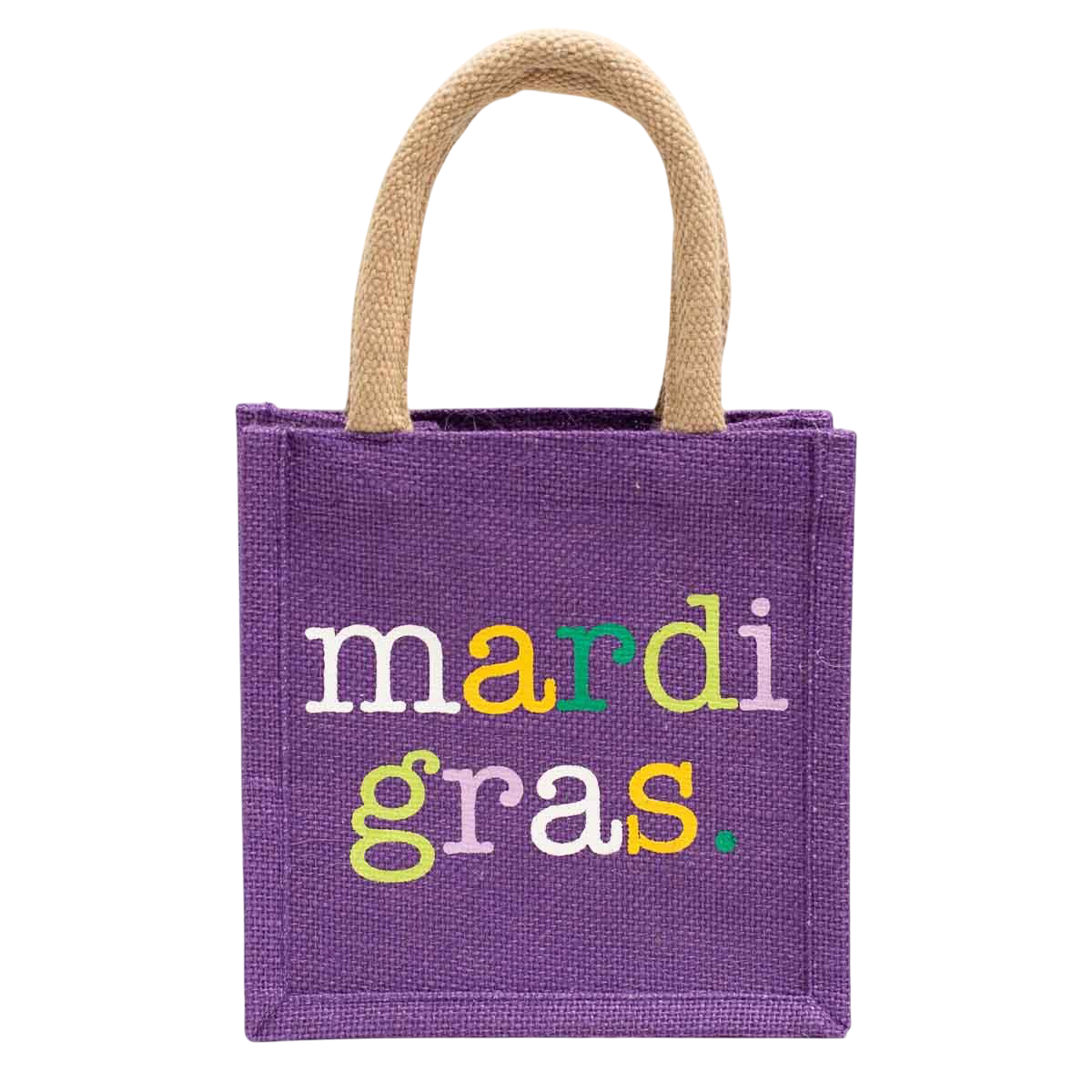 7" x 7" x 5" Mardi Gras Petite Gift Tote