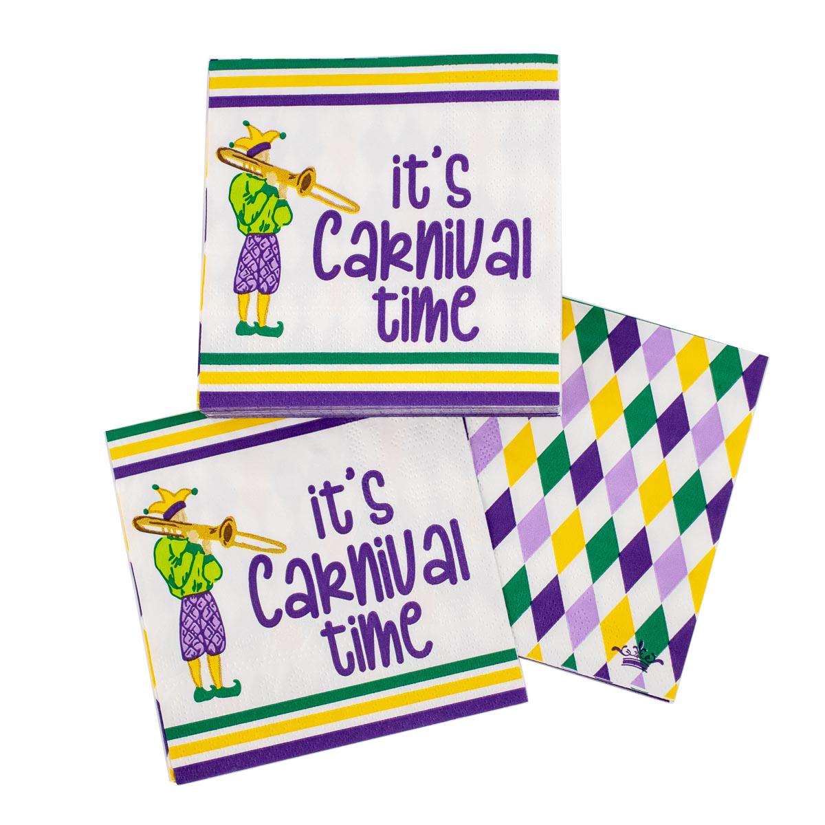 5 x 5 It's Carnival Time Cocktail Napkins