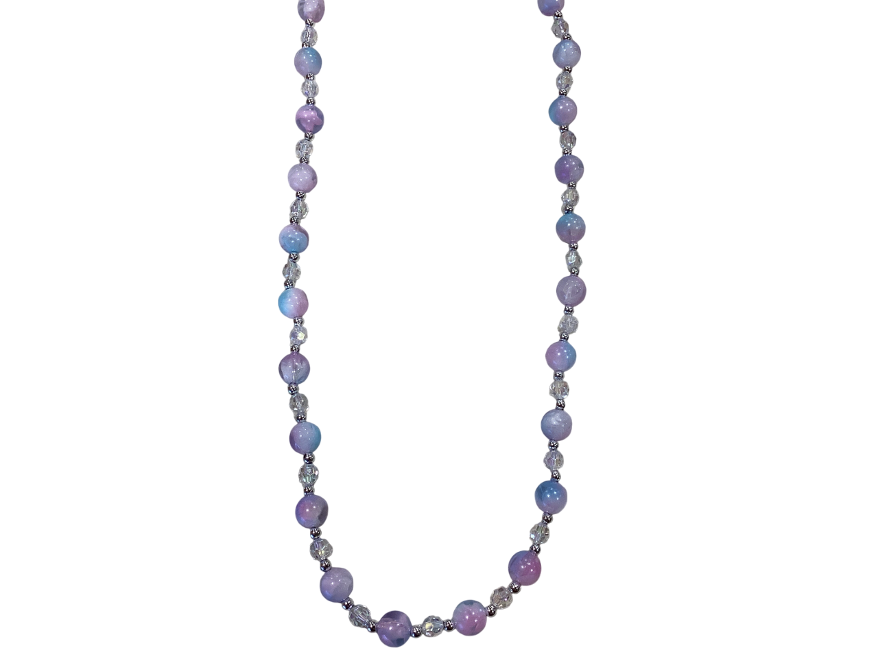 40" Tri-Color Purple, Pink, & Turquoise Bead