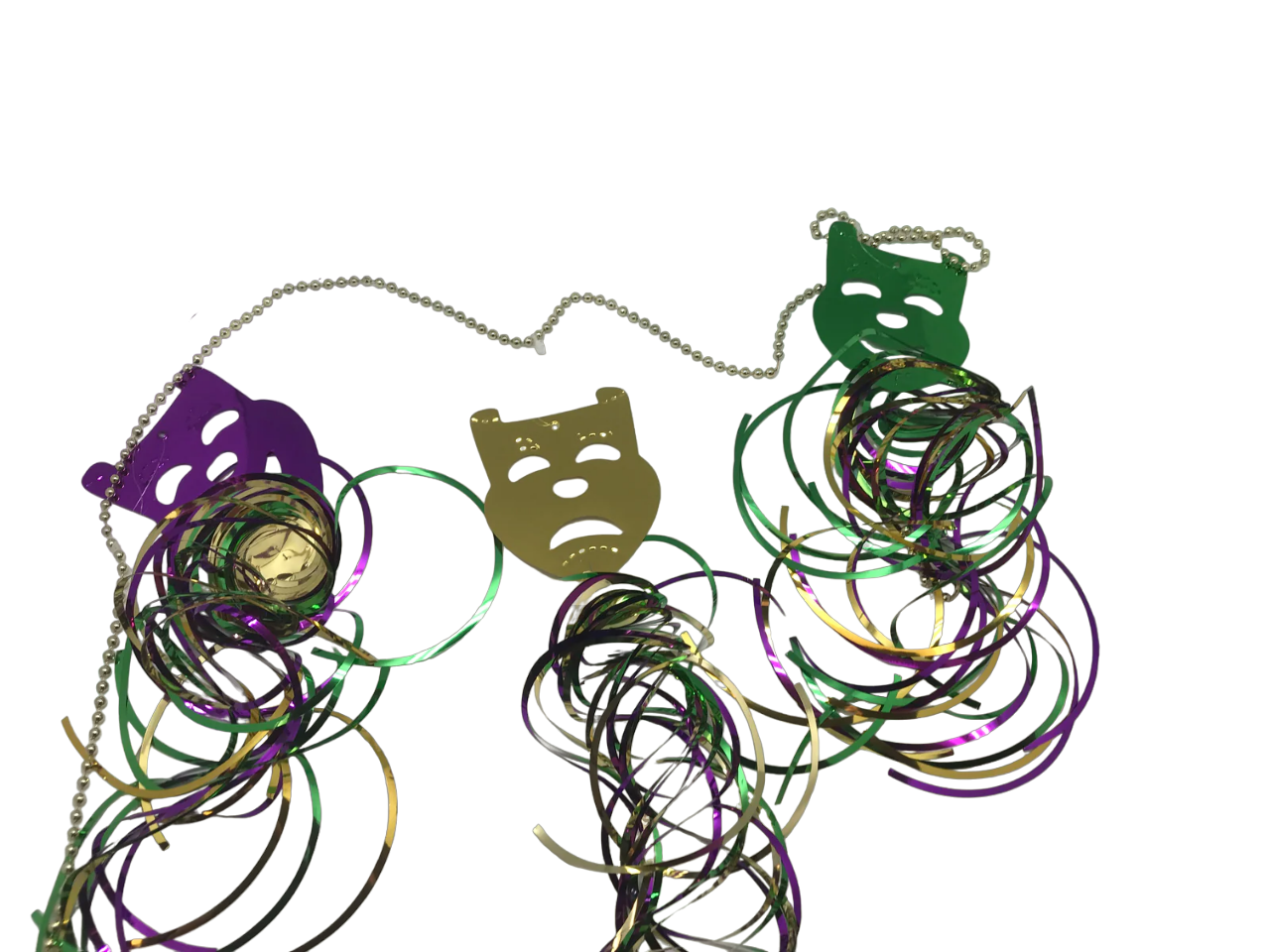 Purple Green and Gold Mask Garland