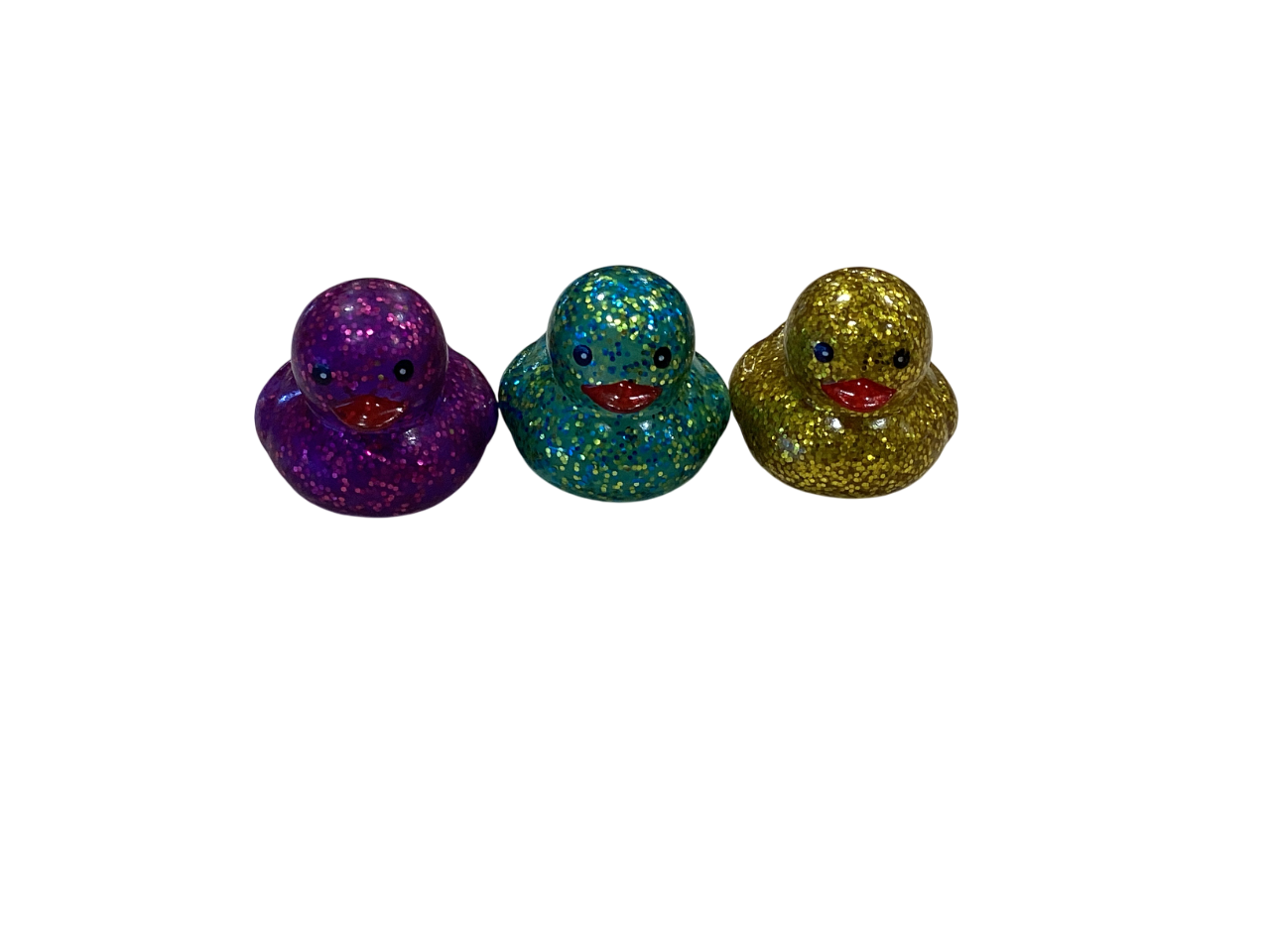 2.5" Purple, Green, & Gold Glitter Ducks dz
