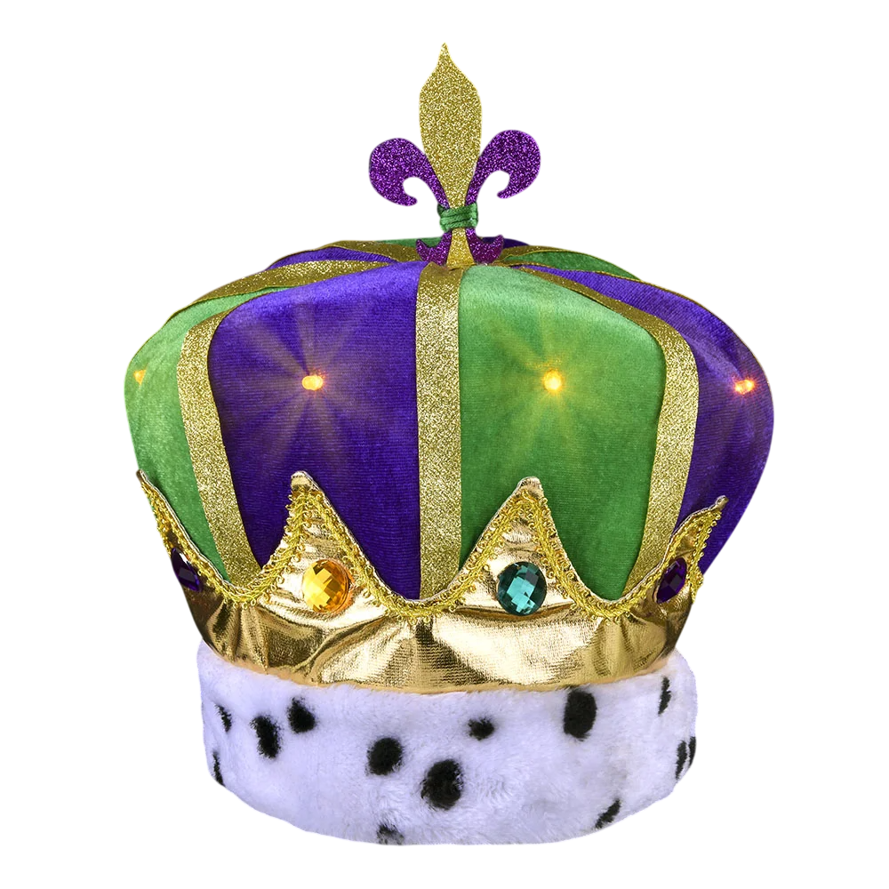 Light Up Mardi Gras Crown Hat