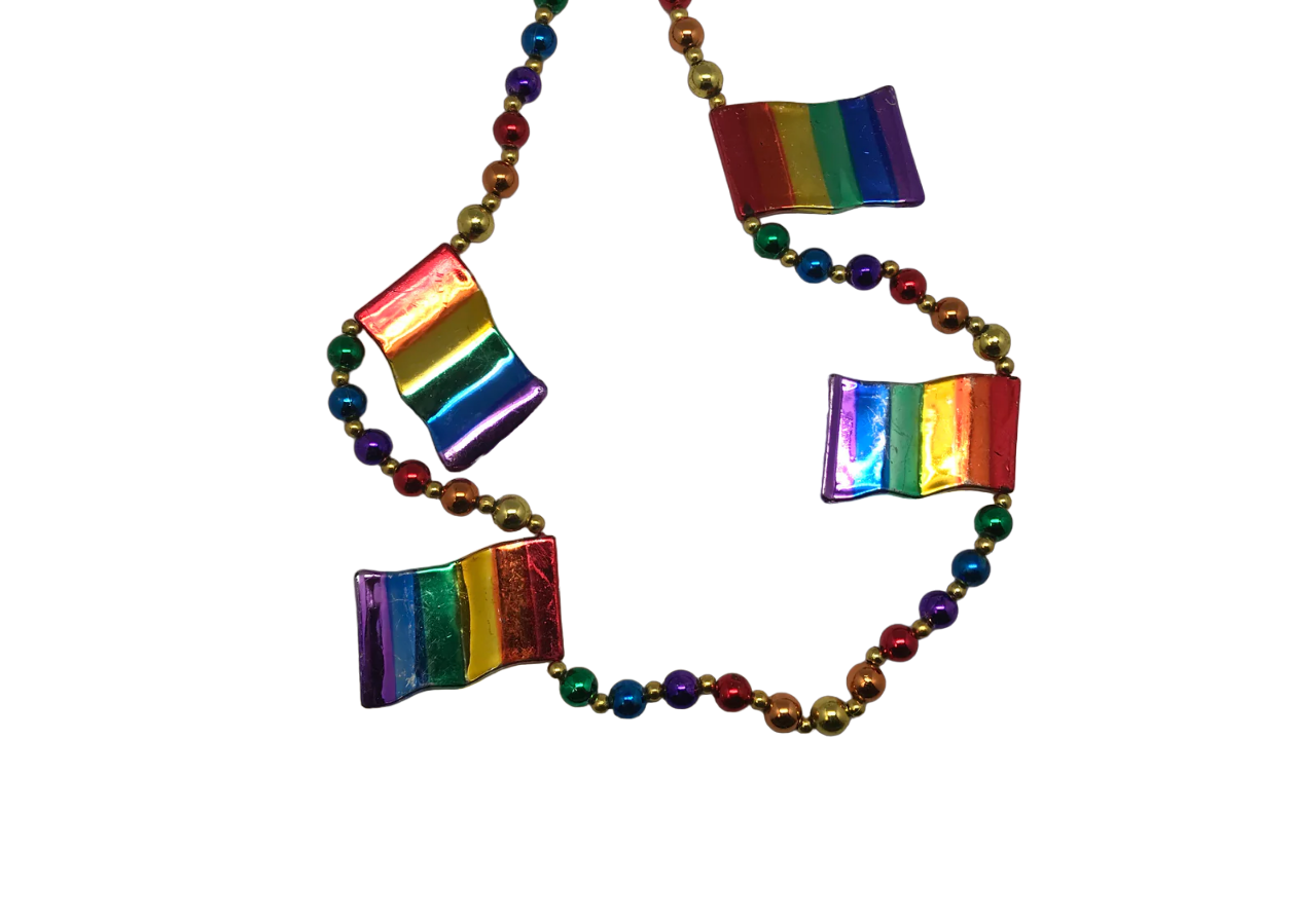 42" Rainbow Colored Flag Beads