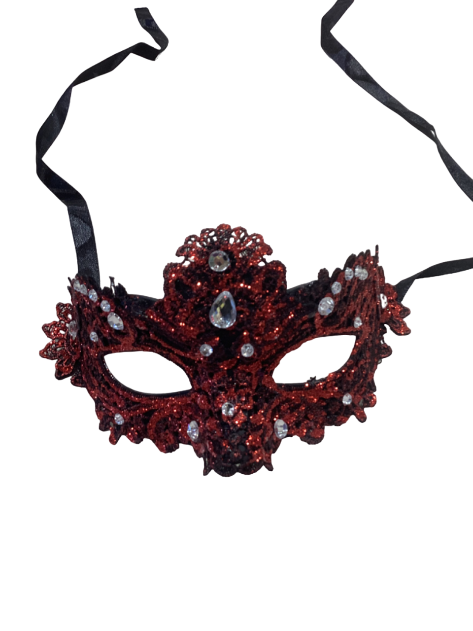 Red Lace Venetian Mask