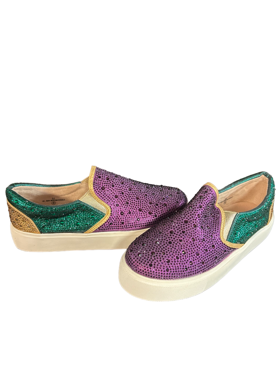 Purple, Green and Gold Slip on Shoe