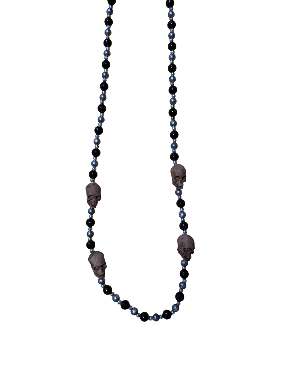 40" Black & Silver Pirate Skull Bead
