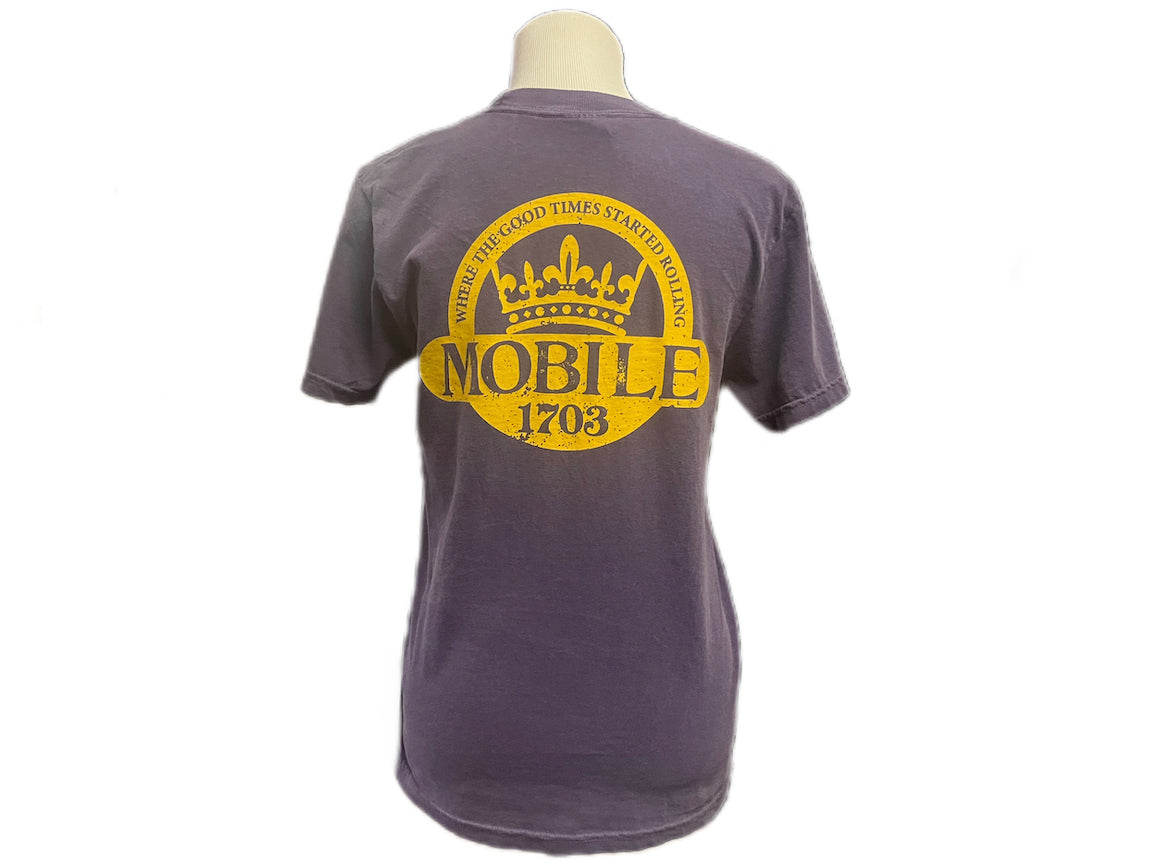 "Mobile" Purple short sleeve t-shirt