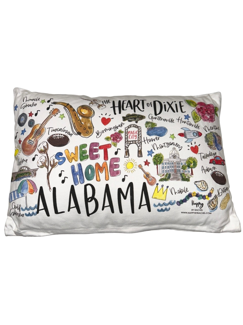 10" x 18" State of Alabama Lumbar Pillow