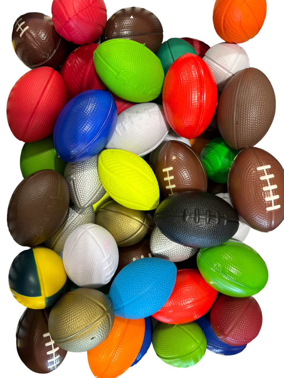 3" Rubber Footballs 100 Piece