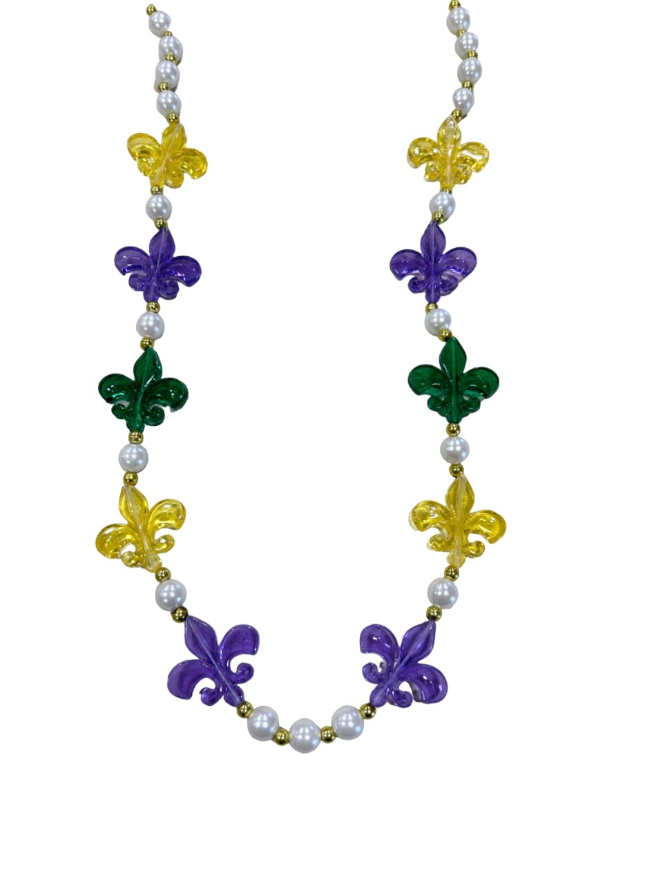 36" Transparent Fleur de Lis Bead