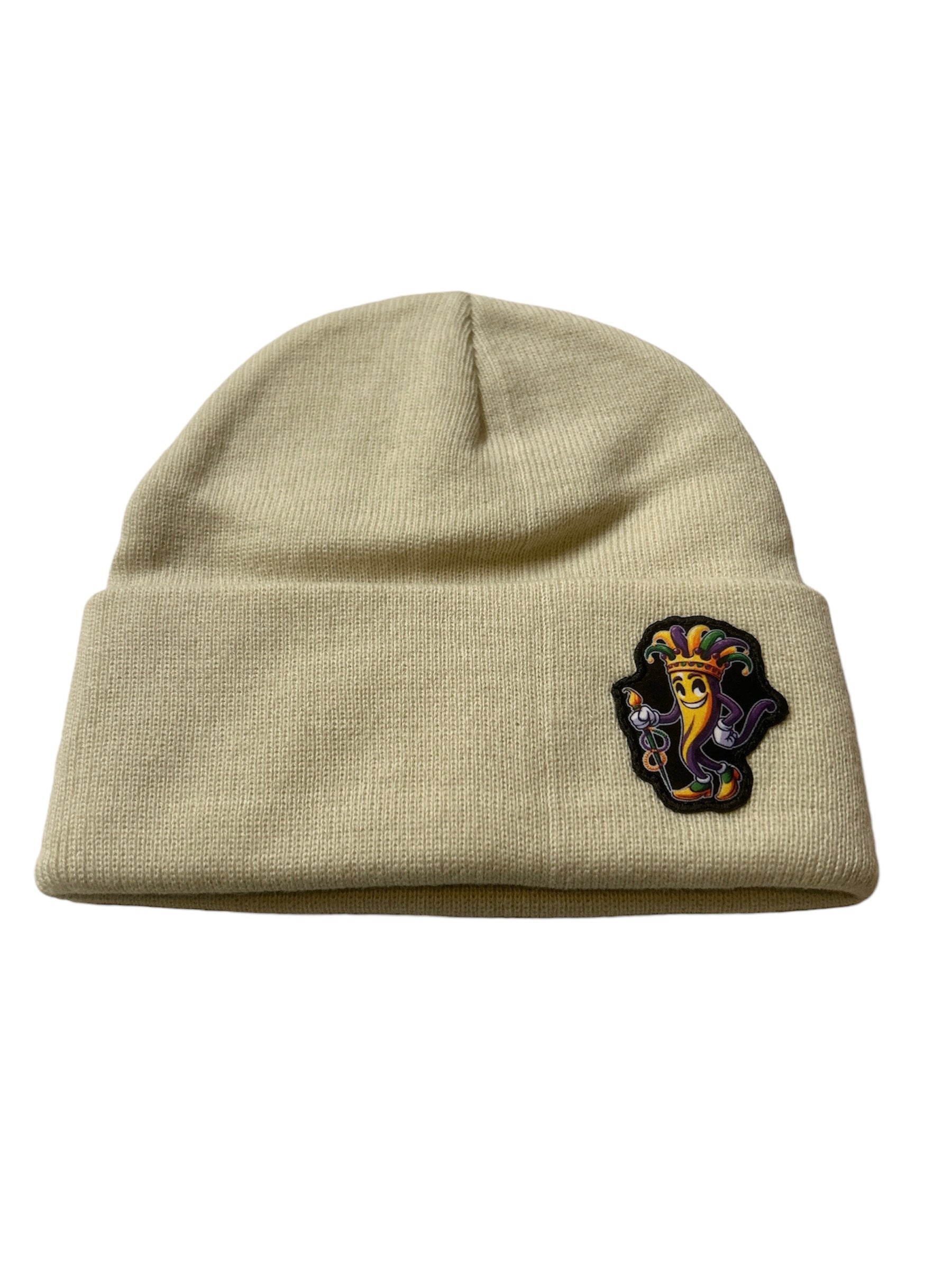 Beige Kids Beanie W/ MG Patch