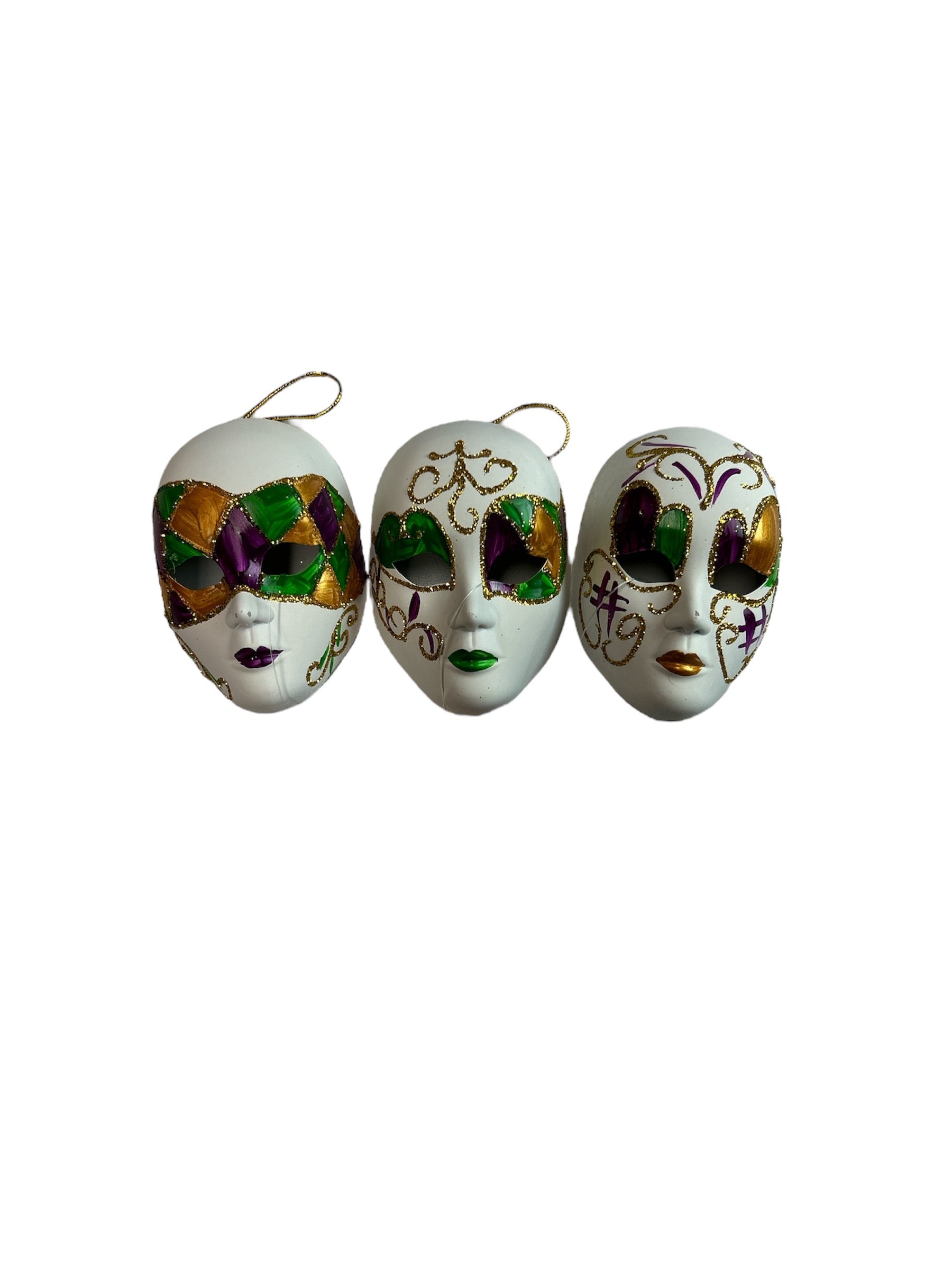 4" x 2.5" Harlequin Mask Ornament