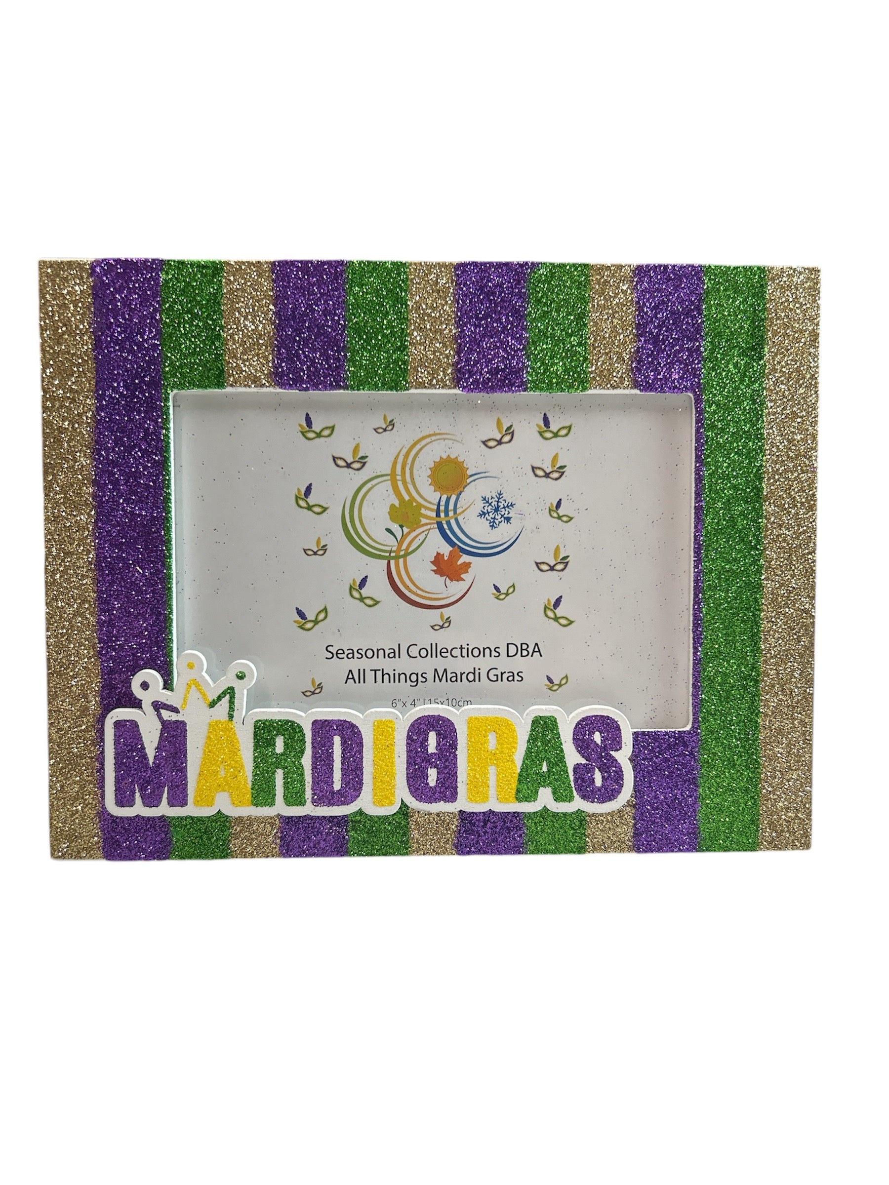 4" x 6" Striped Mardi Gras Frame