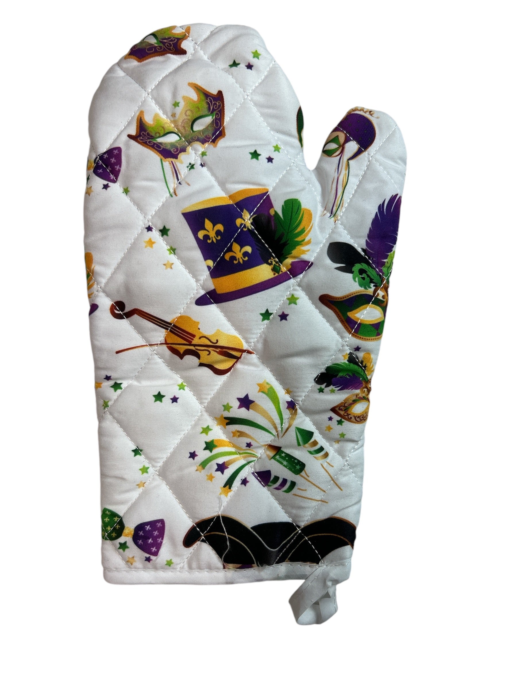 7" x 13" All Things Mardi Gras Oven Mitt