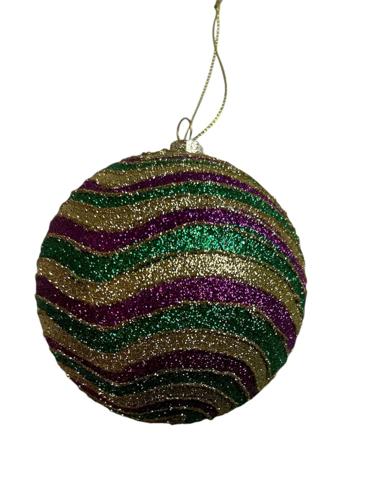 6" Round PGG Swirl Ornament W/ Glitter