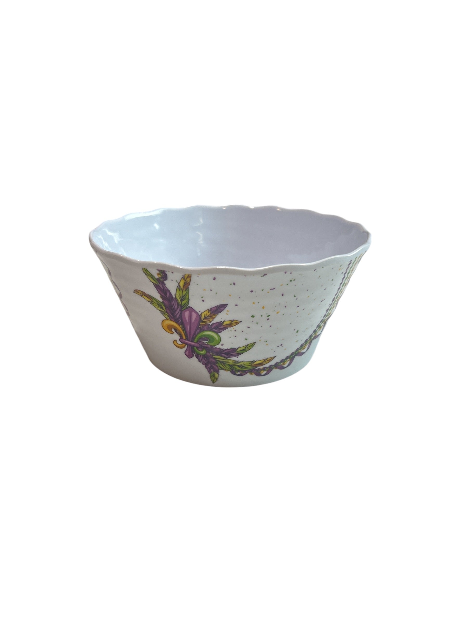 6" Beads & Feathers Round Melamine Bowl