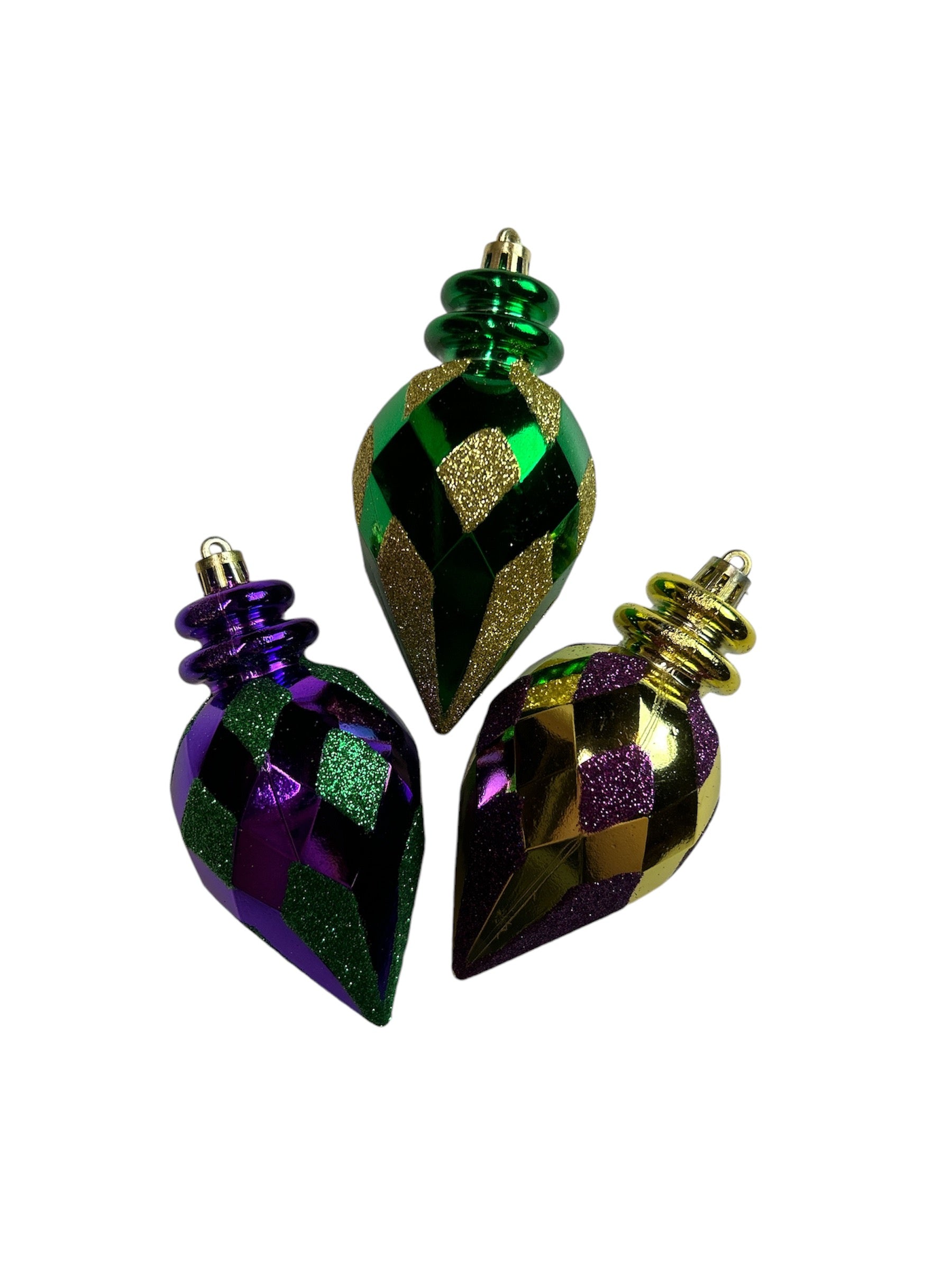 4.5" 3pc Diamond Pattern Ornament