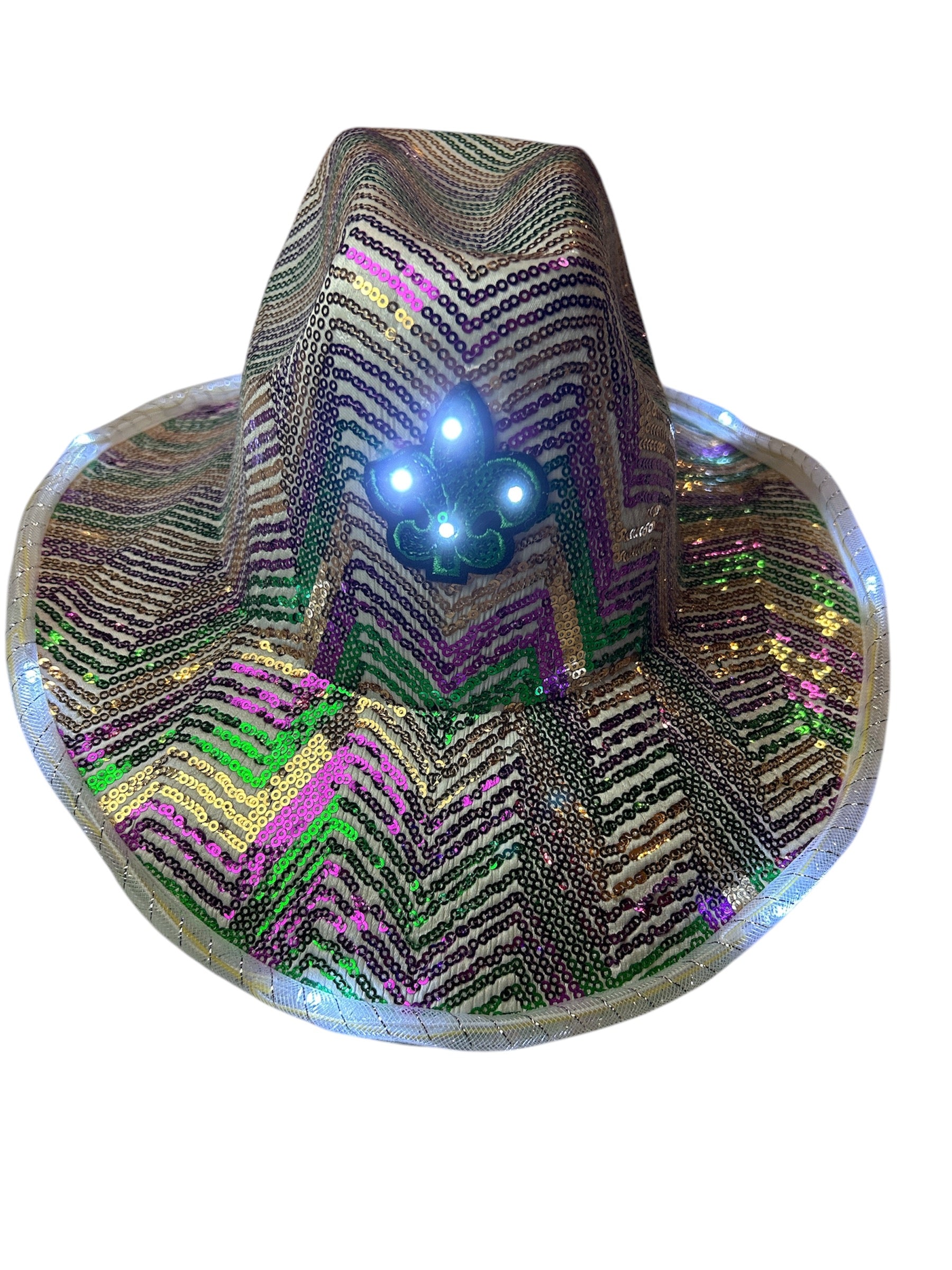 LED Mardi Gras Cowboy Hat