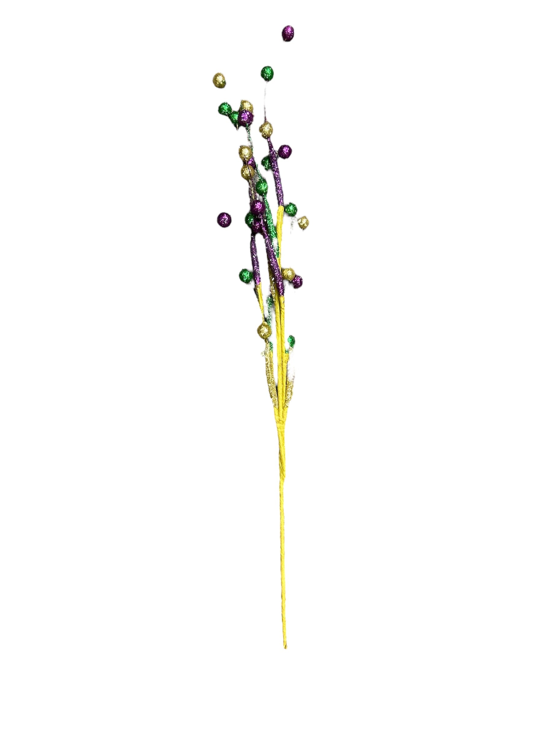 33.5" Purple, Green, & Gold Ball Stem