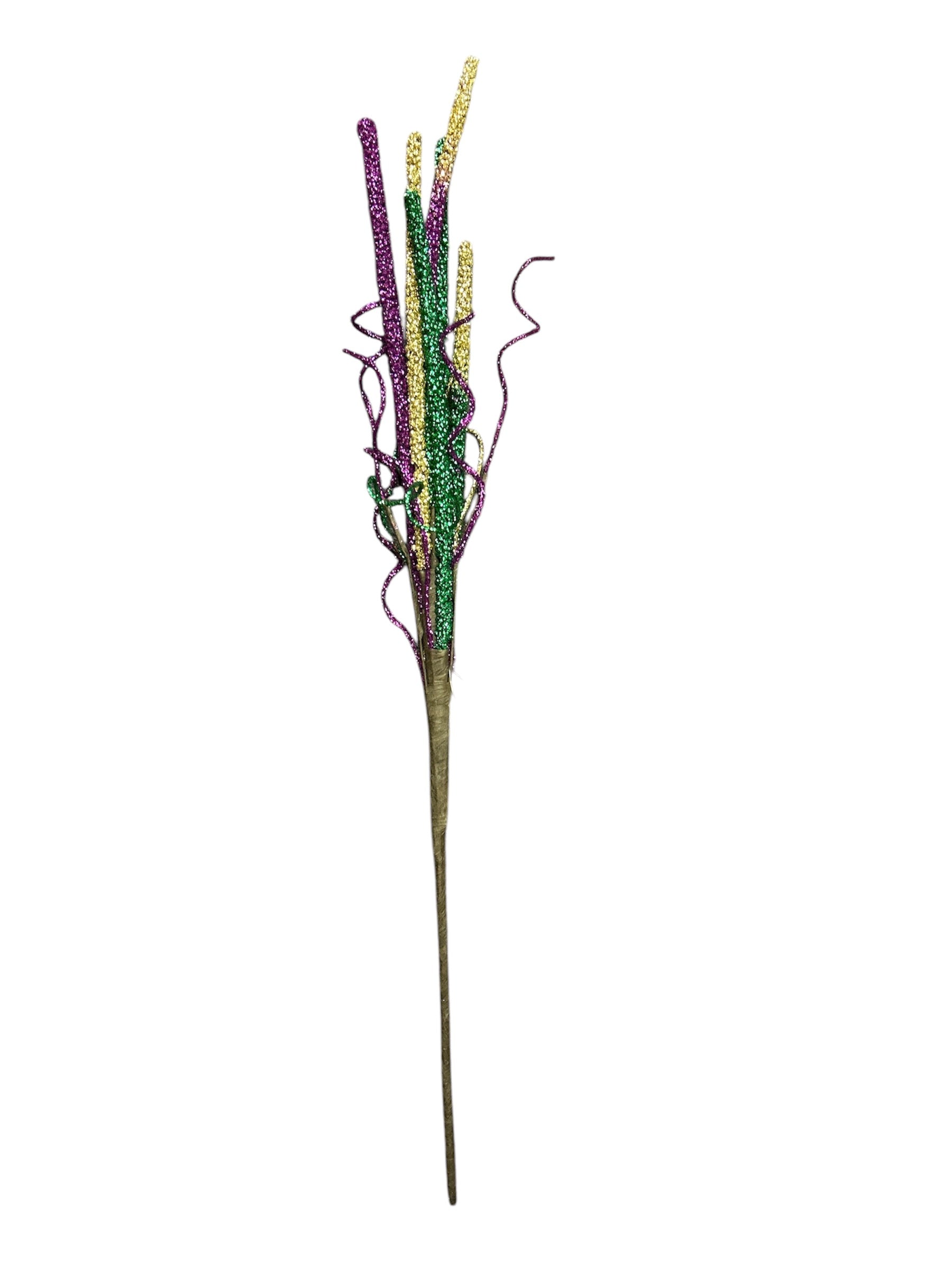 30" Purple, Green, & Gold Floral Stem