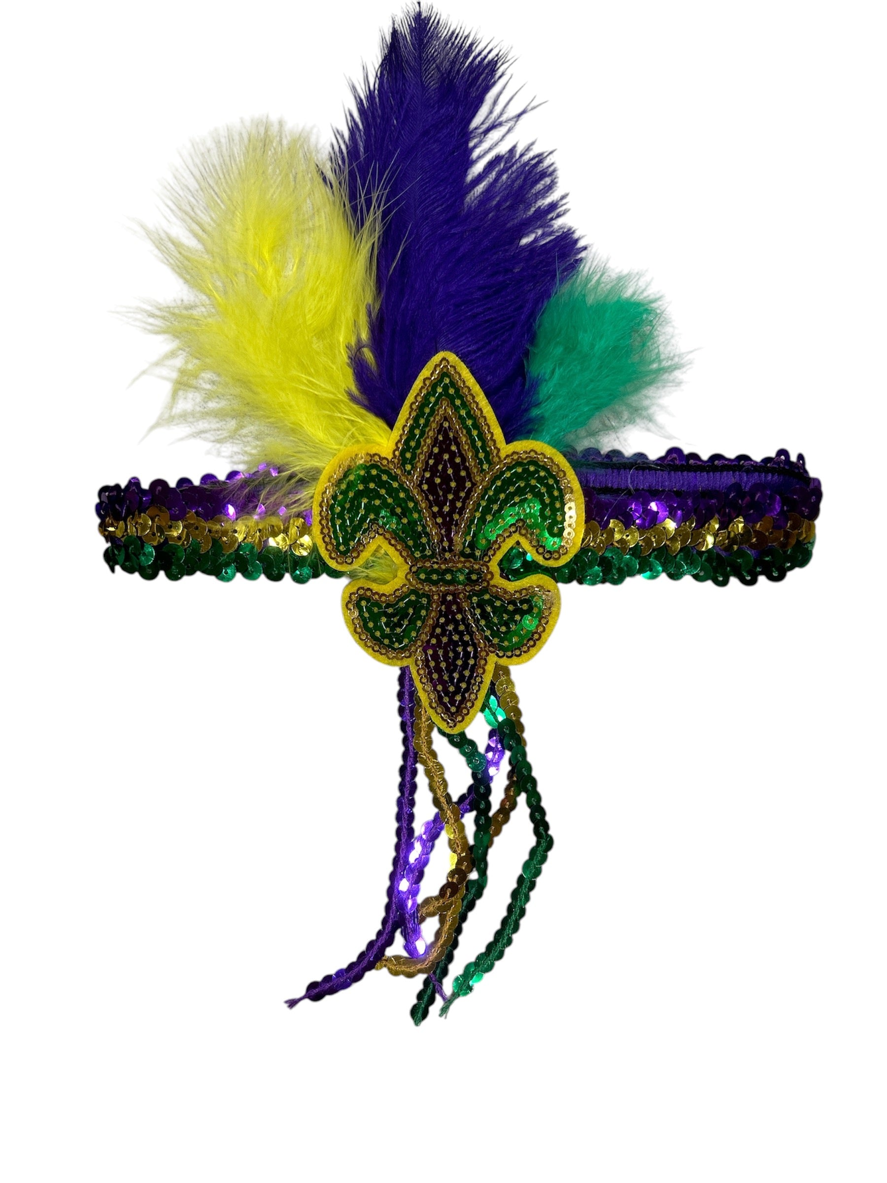 Fleur de Lis Sequin Stretch Headband