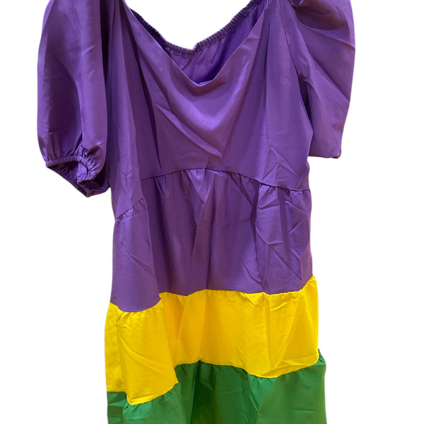 Purple, Green, & Gold 3 Tier Dress Purple, Green, & Gold 3 Tier Dress