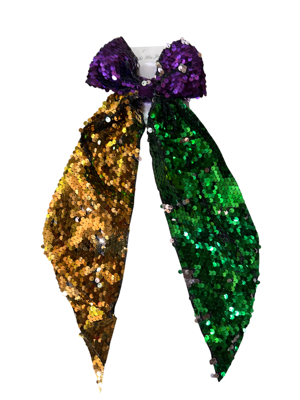 Mardi Gras Sequin Hair Bow