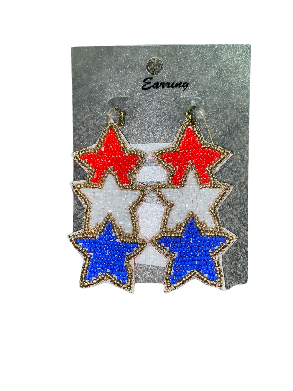 USA Beaded Star Earrings