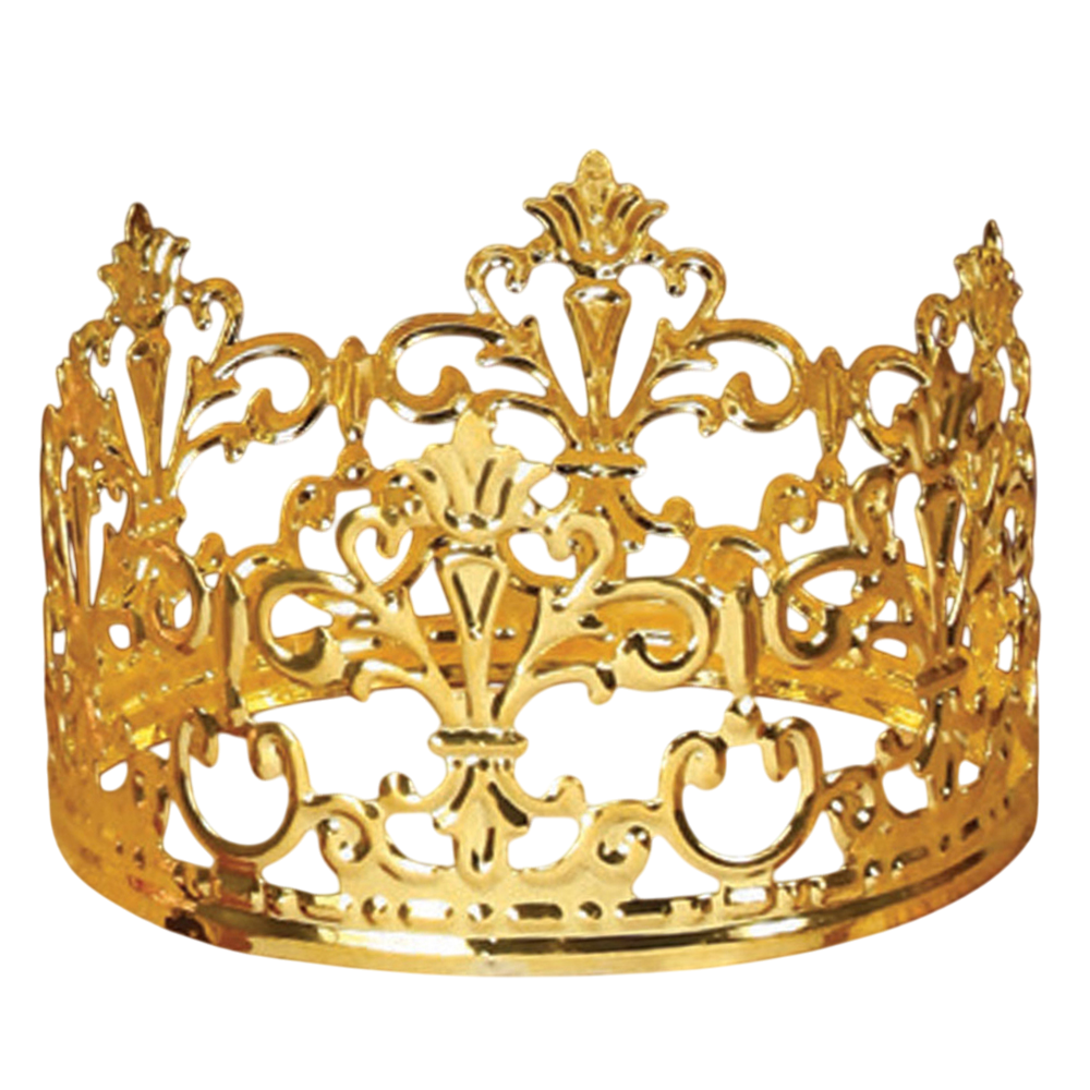 4" x 2.25" Metal Gold Crown pc