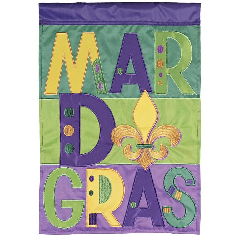 13 x 18 Mardi Gras Polka Dot Garden Flag