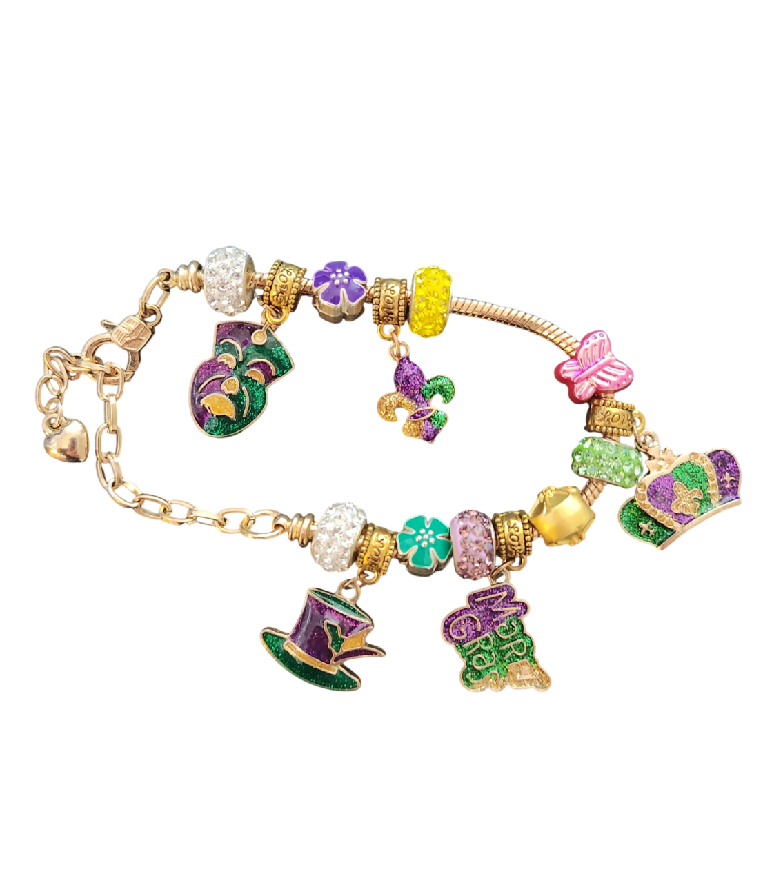 Mardi Gras Charm Bracelet