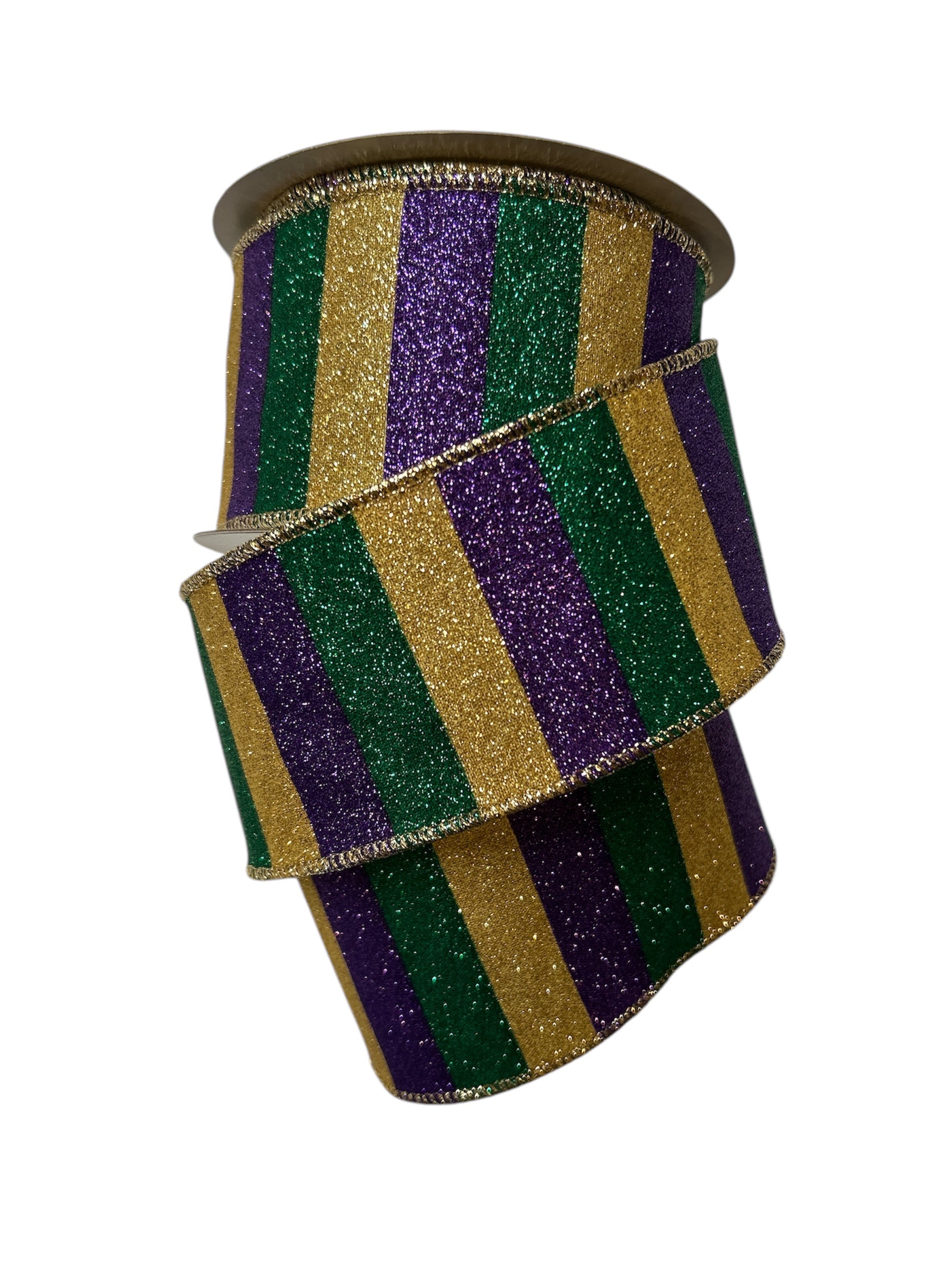 2.5"X10yd Horizontal Glitter Stripe Ribbon