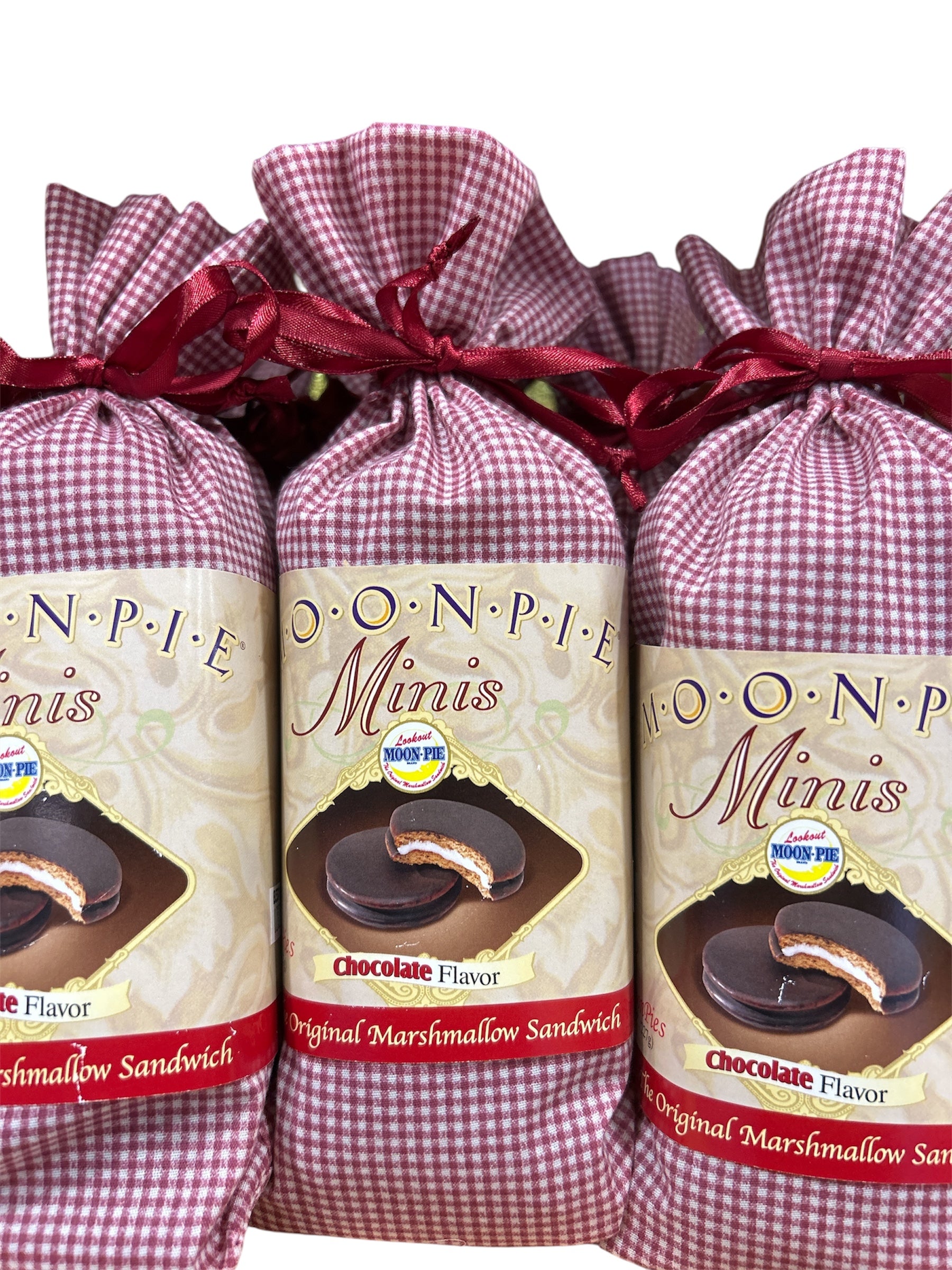 8pc Mini Chocolate Moon pies Gingham Gift Bag