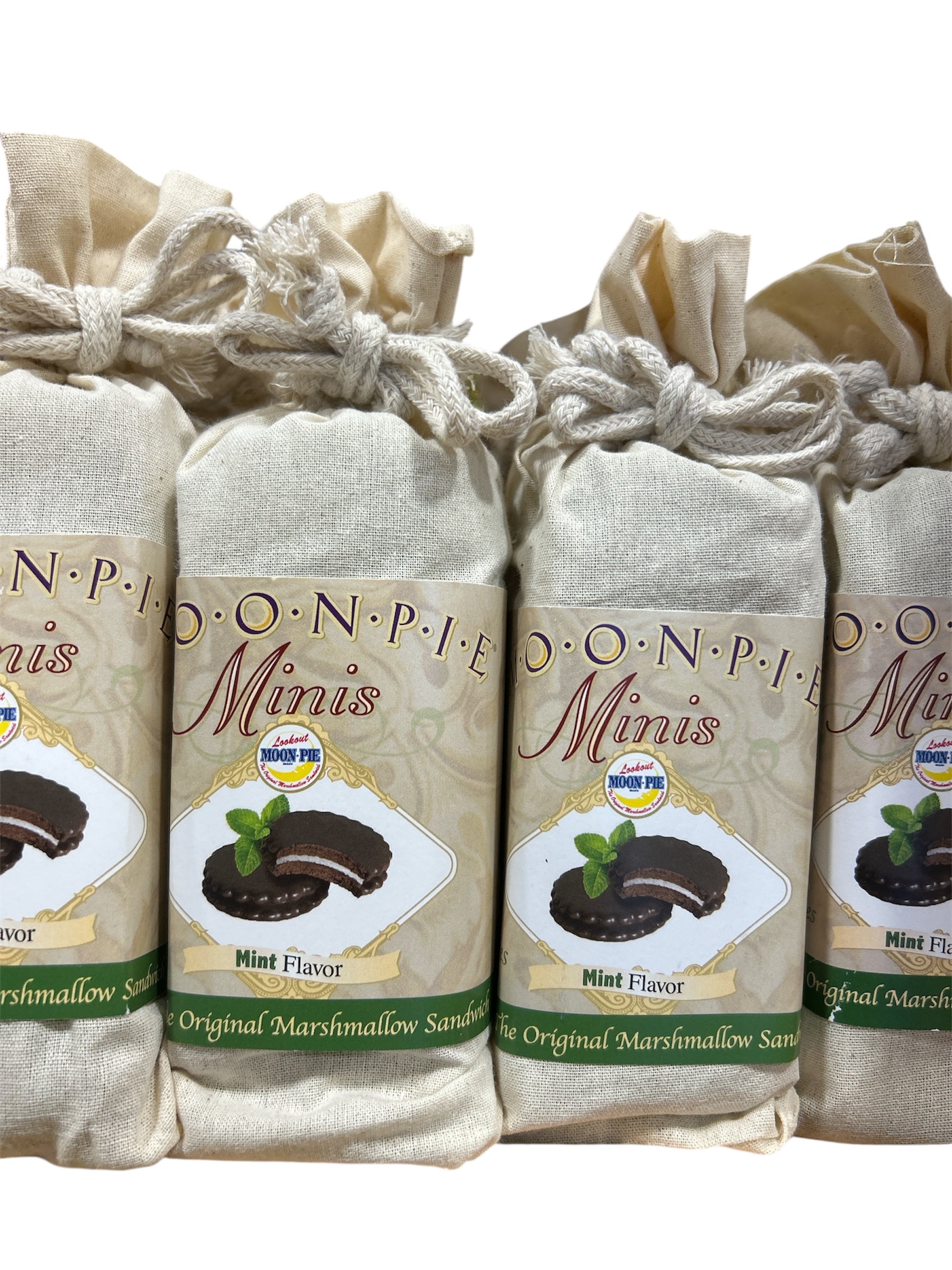 8pc Mini Mint Moon pies Canvas Gift Bag