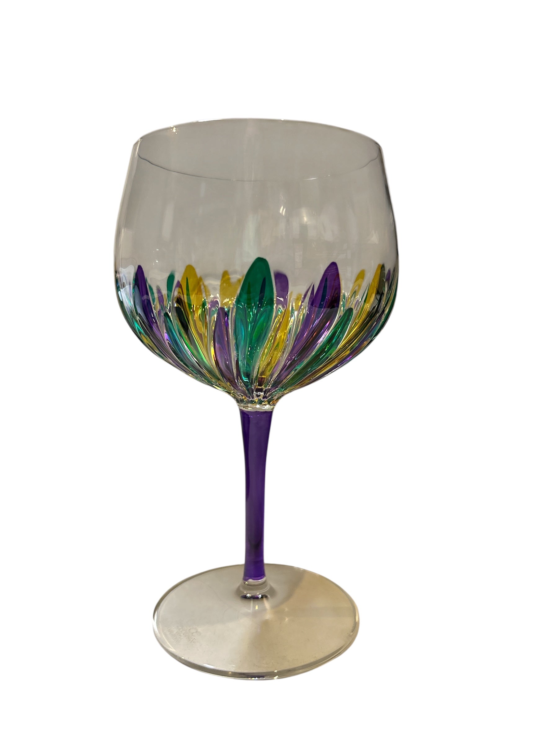 Mardi Gras Wine/Gin Glass