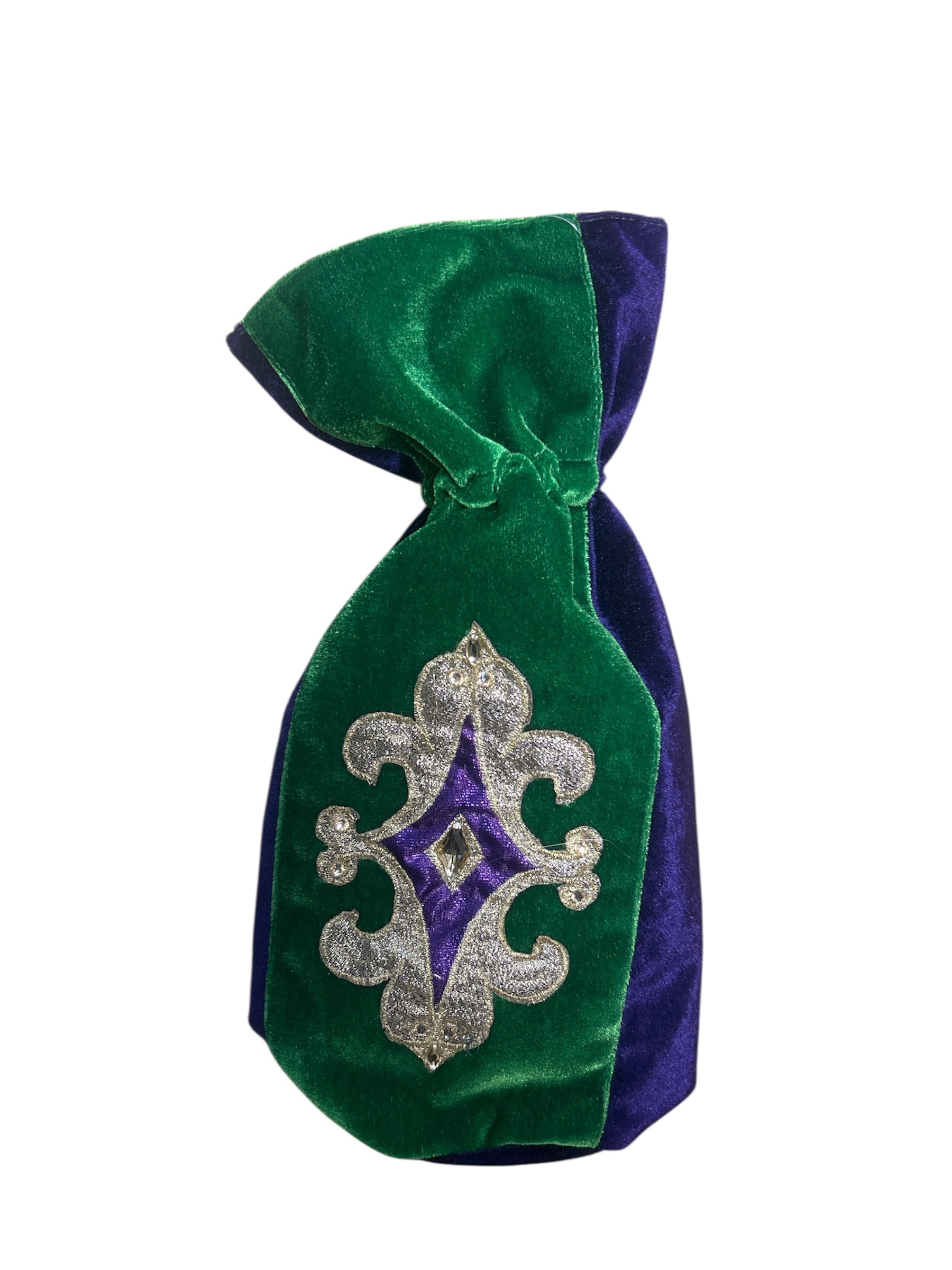 Mardi Gras Fleur de Lis Wine Bag
