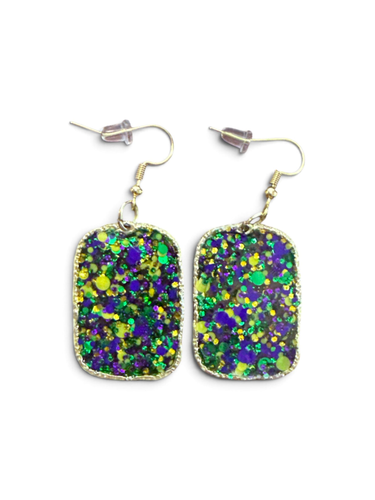 PGG Mardi Gras Glitter Framed Earrings