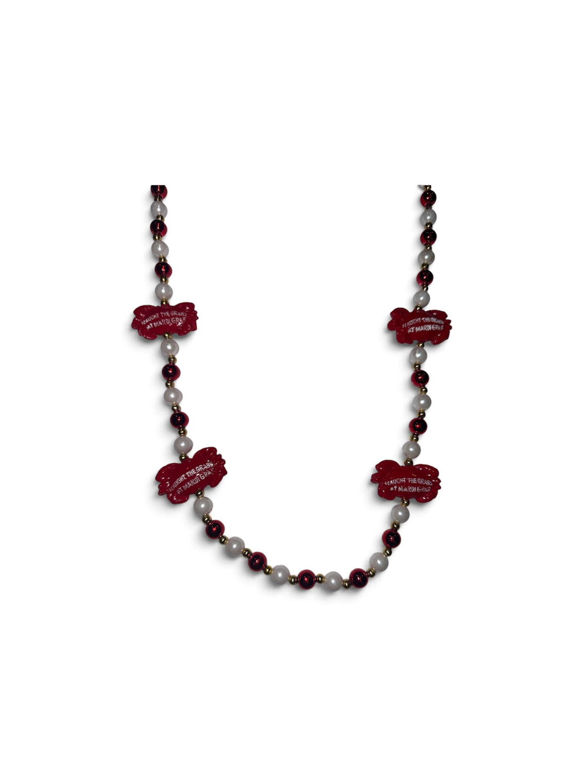 42" Red, White, and Gold W/ Crabs Bead