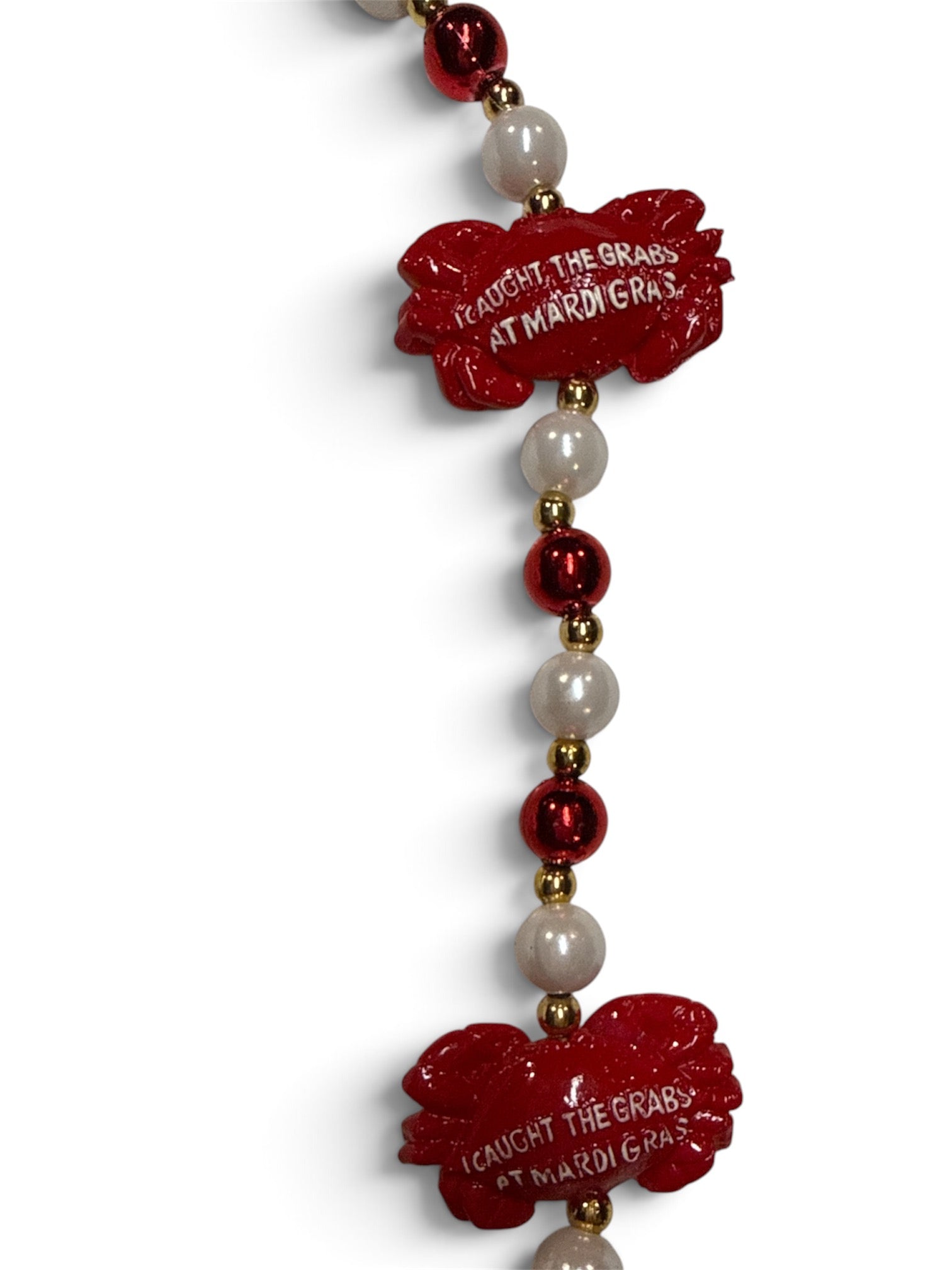 42" Red, White, and Gold W/ Crabs Bead