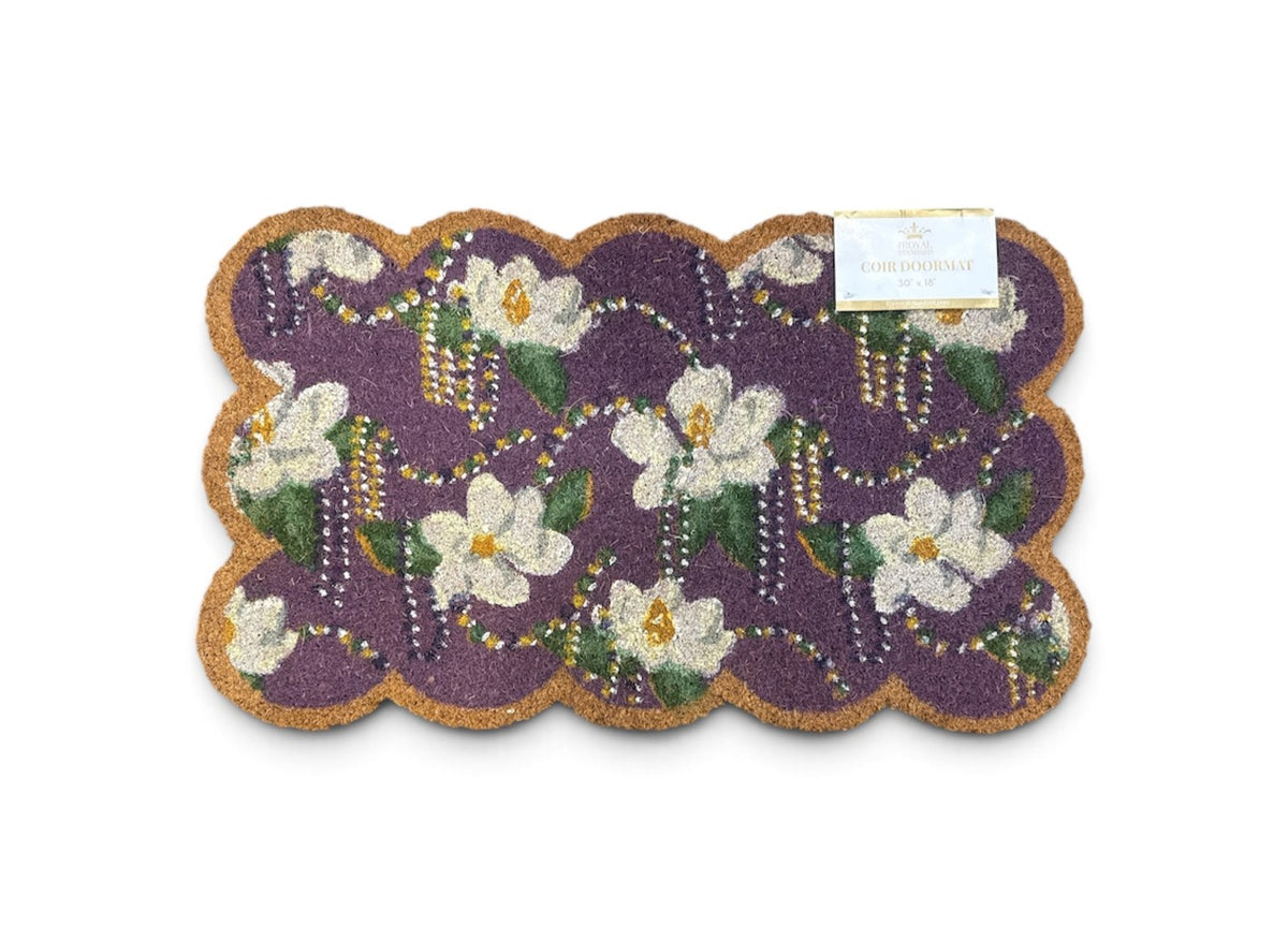 30" x 18" Mardi Gras Magnolia Coir Doormat