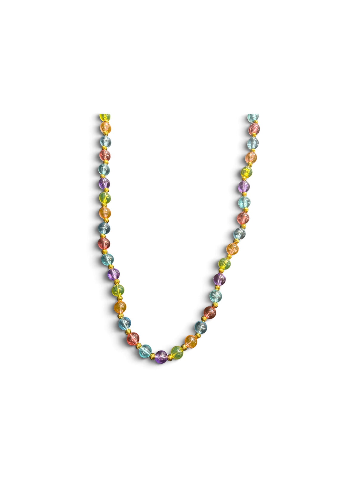 38" 12mm Clear Rainbow Bead